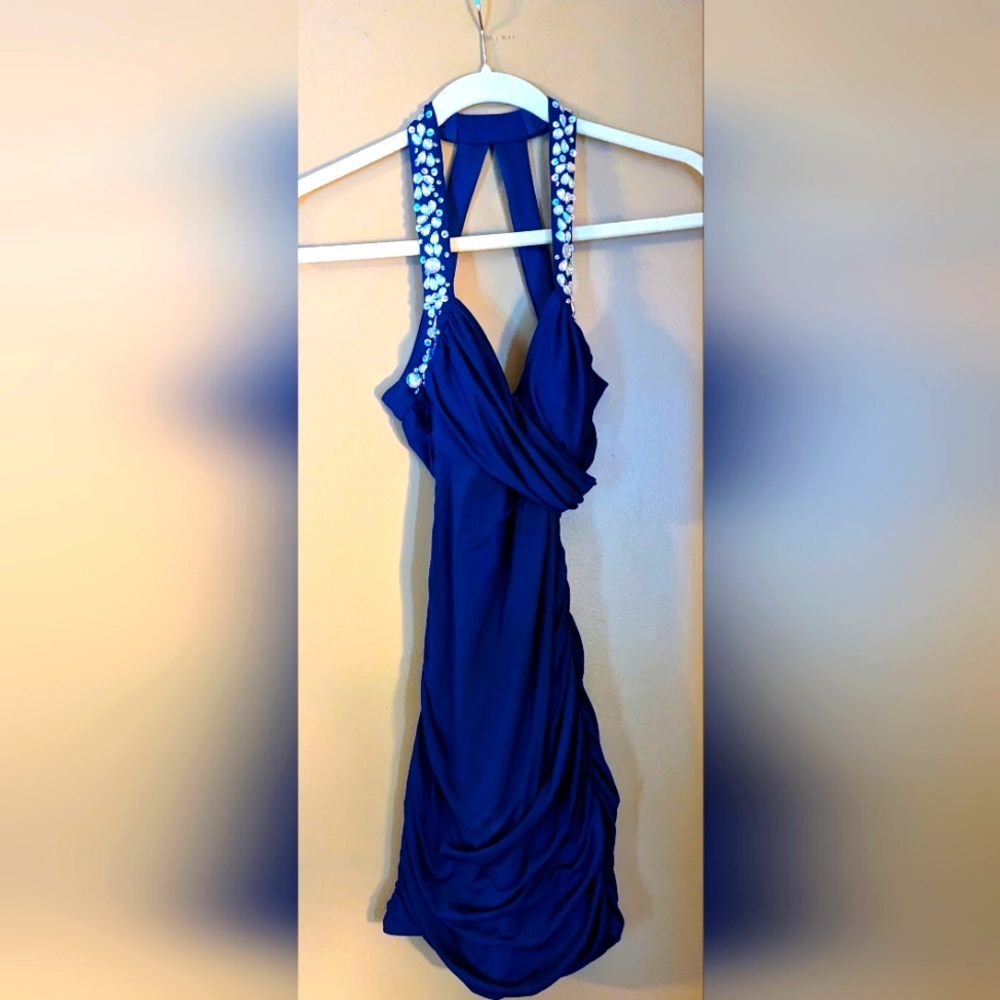Roberta Crystal & Ruching Mini Dress Size Small. Perfect
